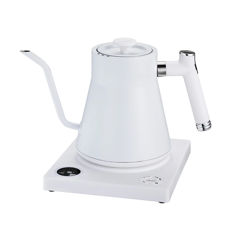 Highly quality modern tea kettle electric 1.0L hotel energy saving heating water boiler / white pour over coffee drip kettle
