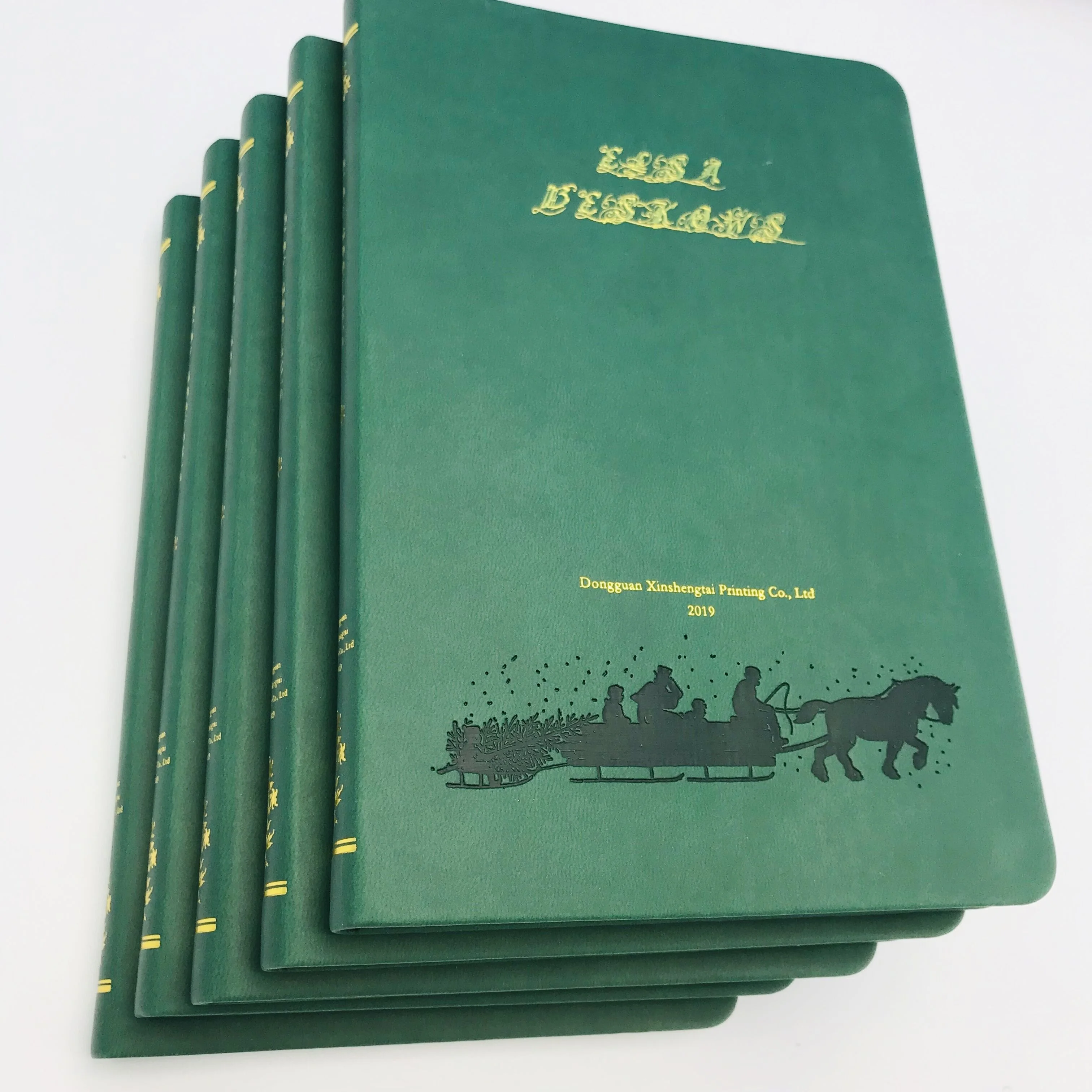 custom  A4 A5 size hardcover pu leather notebook printing journal book printing