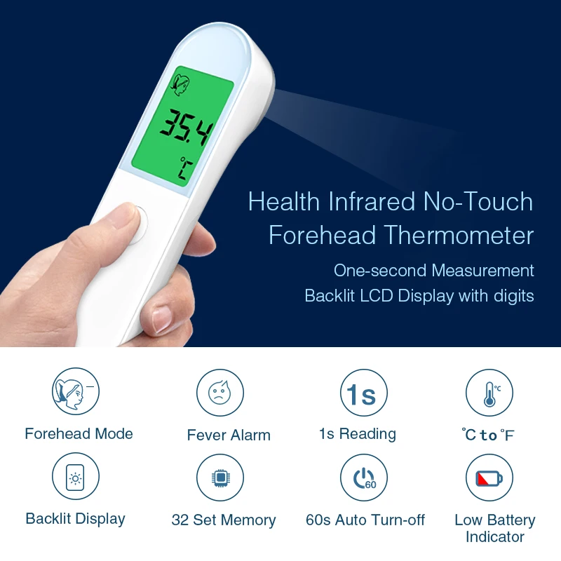 Yonker Manufacturer Portable Baby no-touch Medical forehead thermometer non contact ir infrared forehead fever thermometers