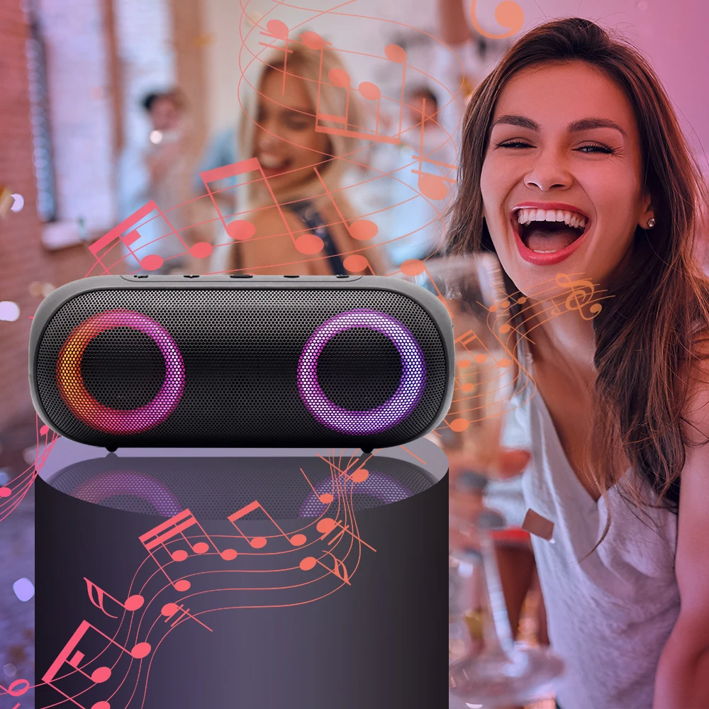 Hot Sale Mini Portable Waterproof Colorful Bluetooth Wireless Usb Led RGB Ring Light Speaker