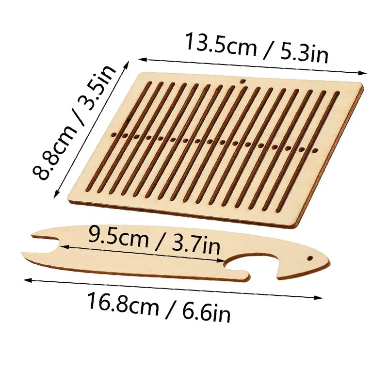 Simple Solid Wood DIY Loom Tool with 20V Combination Shuttle Bag Belt Manual Waist Webbing Fixer