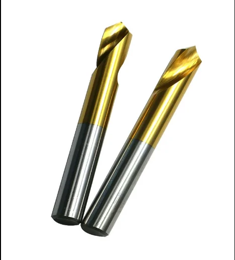 Cobalt-plated titanium spiral groove centering  fixed point drilling center drilling positioning drill 60 degrees 90 degree