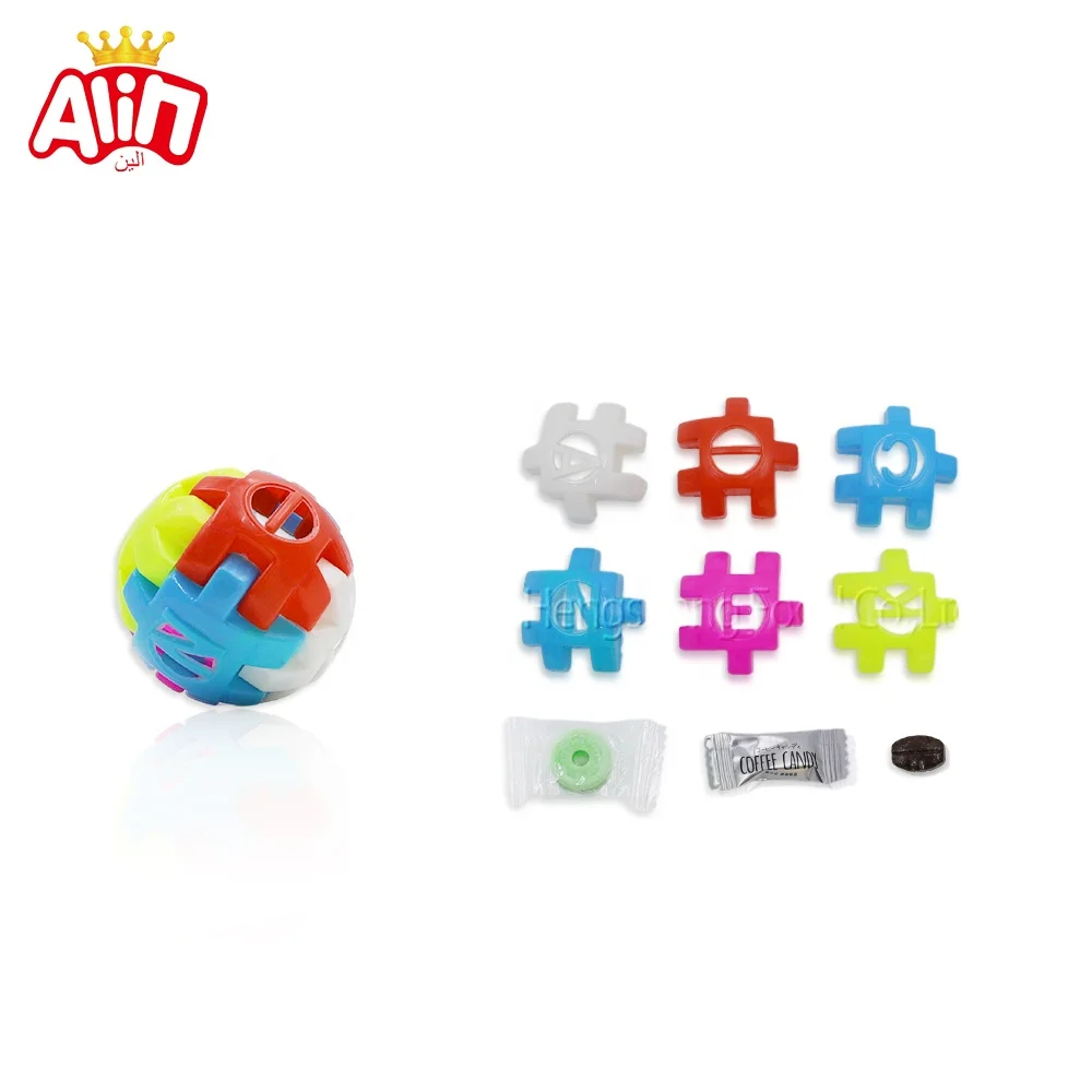 wholesale candy toys cartoon toy    toy candy kid Building block ball  whistles candy