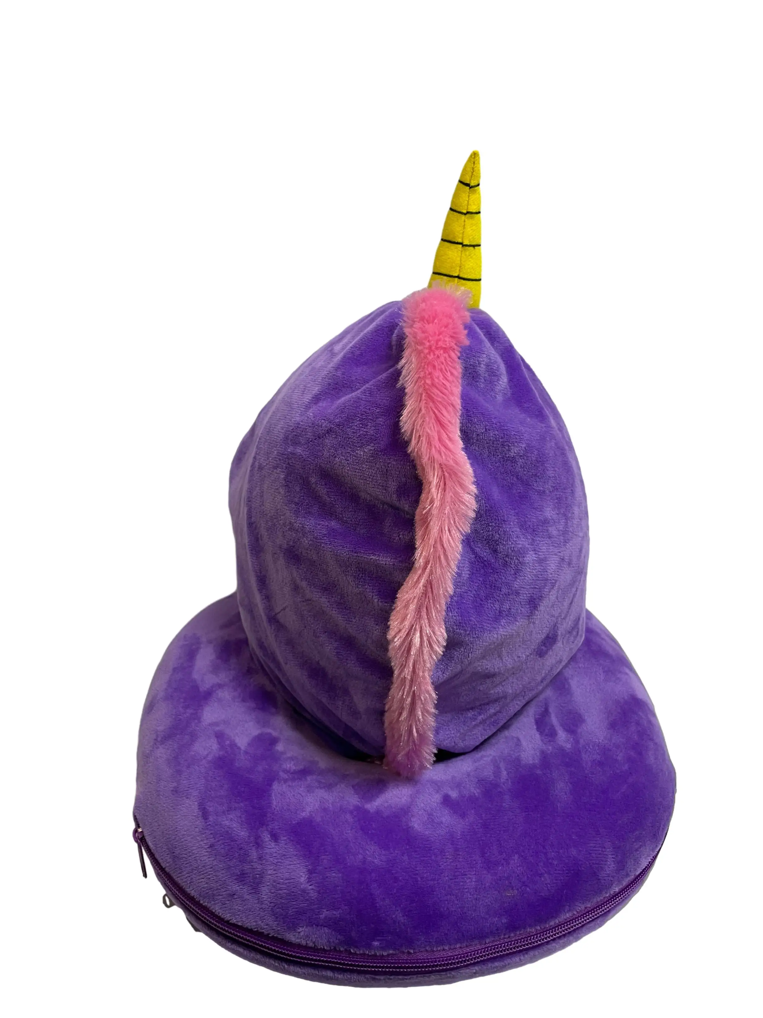 2024 New high quality Factory OEM/ODM travel Neck pillow, purple Unicorn cartoon neck pillow for kids and adults