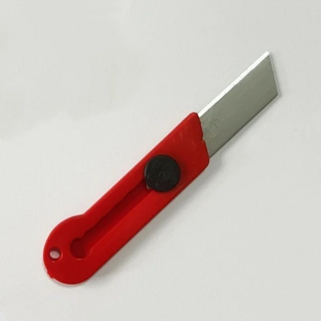 Safety Retractable Utility Knife with Steel Blade Push Button Style Grade Pocket Knife Featuring Plastic Handle