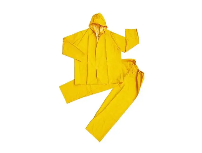 Yellow Pvc rain suit raincoat for men industrial rain coat