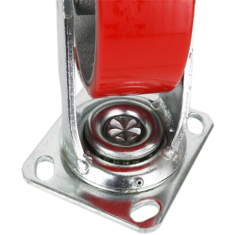 50 мм 70 кг Pu полиэтан на чугунном ядре направляющее колесо с блокировкой