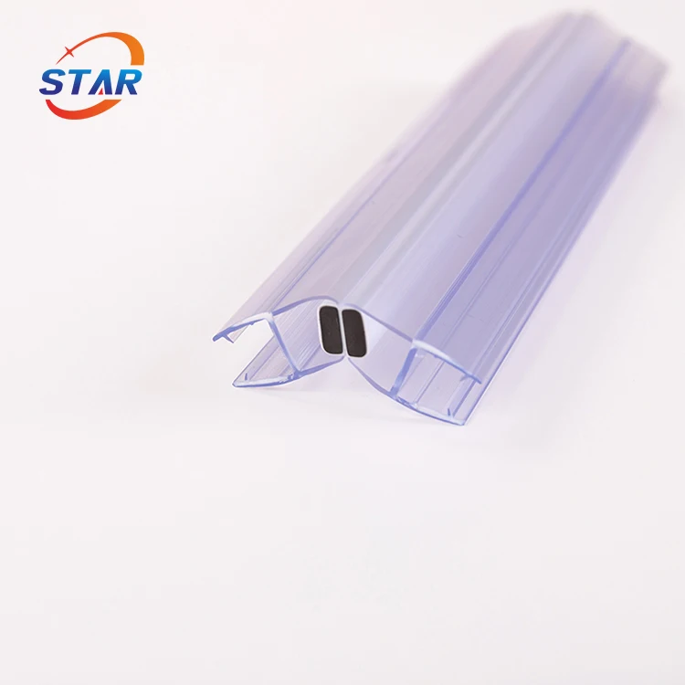 135 degree PVC self-adhesive magnetic seal diamond-shape frameless shower screen weather strips seal strips