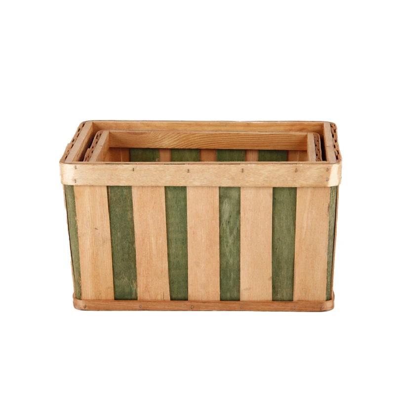 Decorative Woven rect. woodchip Desk storage basket box for books toy clothes storage