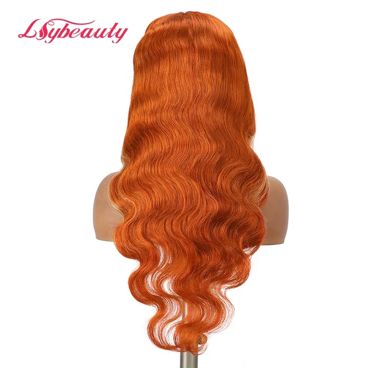 Skunk stripe wig Brazilian human hair wig pre plucked 613 blonde stripe ginger orange body wave  lace front human hair wigs