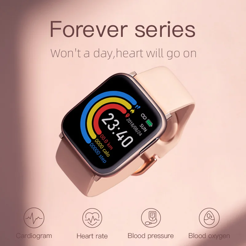 2022 AI Technical ECG+PPG 1.3Inch TFT Fitness Tracker Smartwatch NV6F HR SP02 BP Health Custom Smart Watch