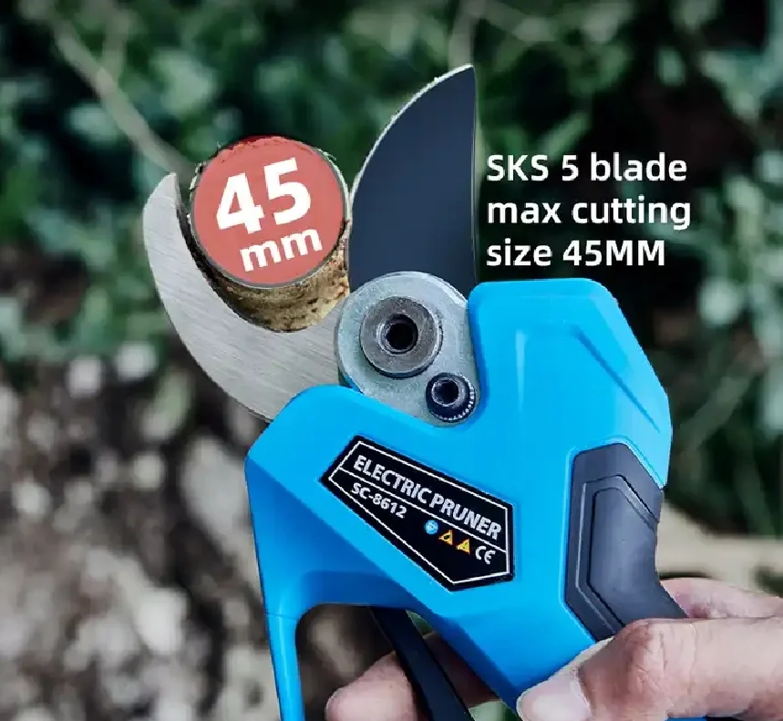 45mm Electric Cordless Pruning Shears Branch Scissor Cutter Pruner With 2 Batteries