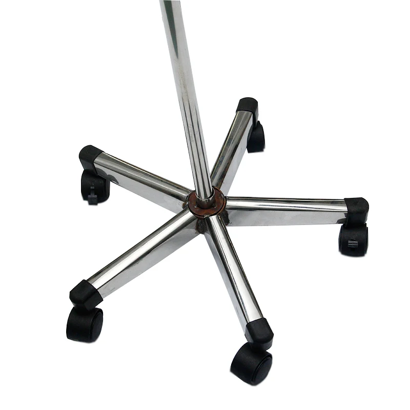 
Hospital 5 legs mobile universal wheel with brake stainless steel base infusion/IV pole drip stand 4 hooks 