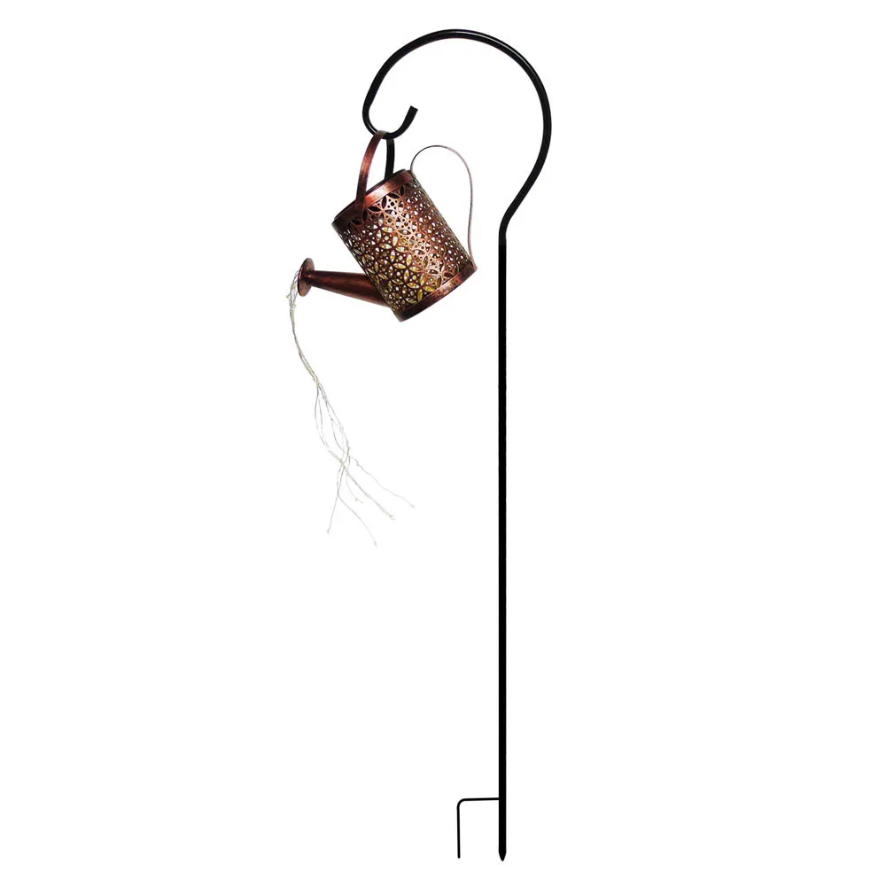 Garden Art LED Solar Lamp Hollow Out Watering Can Decorative Led Fairy Lights Outdoor