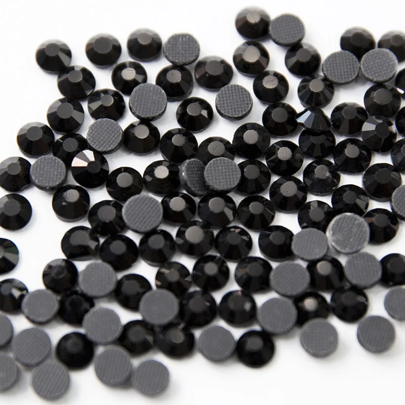 Wholesale Factory Sale Strass Ss6 Ss10 Ss16 Ss20 Ss30  Hotfix Iron On Dmc Black Hot Fix Rhinestone In Bulk For Clothes