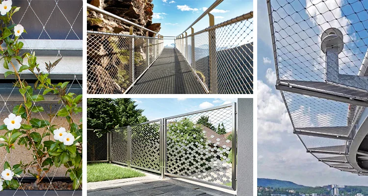 ferrule type wire rope mesh black 0 gauge 5000 instrument analysis stainless steel wire mesh 0.3mm 0.5mm ss wire rope mesh 4mm