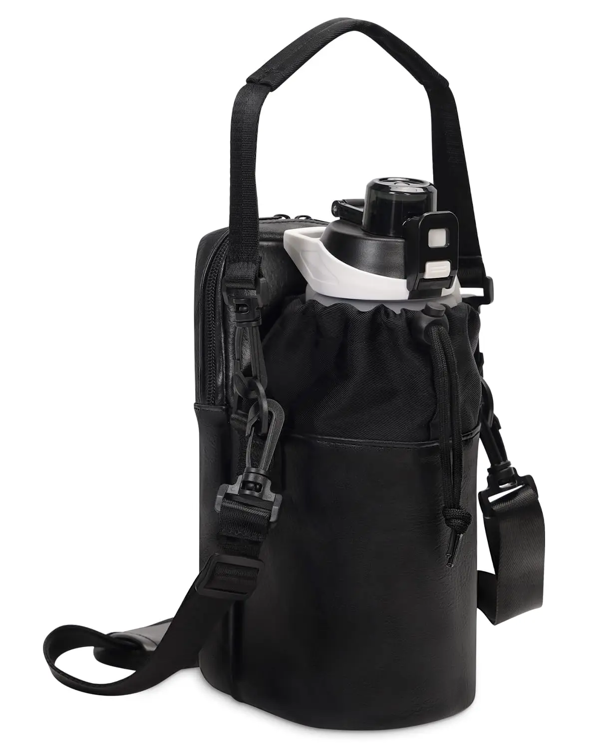 Haoen Water Bottle Holder With Stra Insulated Water Bottle Carrier Sling Bag With Phone Pocket For Hiking Walking