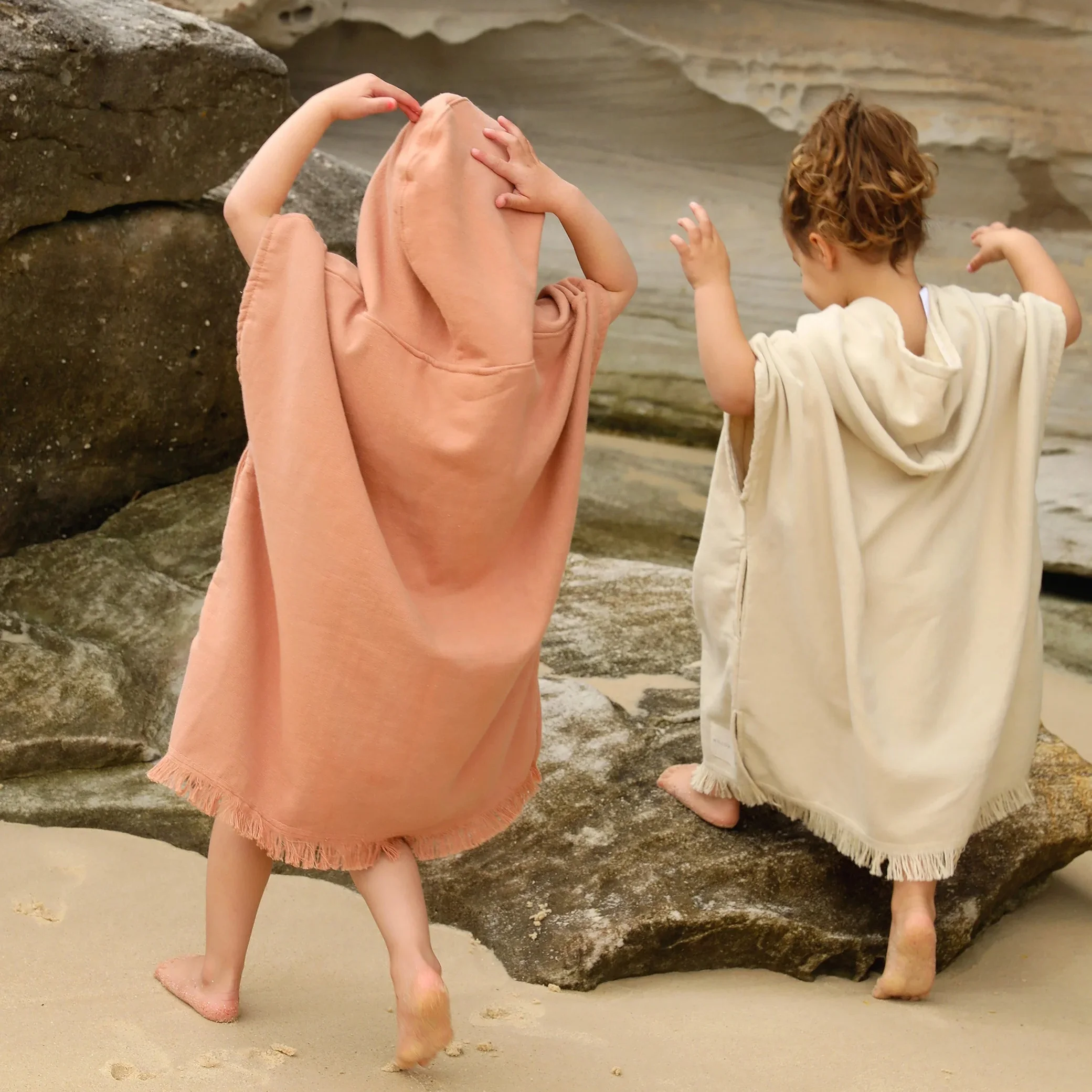 Hoodie Style Oversized Fringe Tassels Toddler Cozy Warm Infant Baby Kids Hooded Beach Towel Soft Poncho