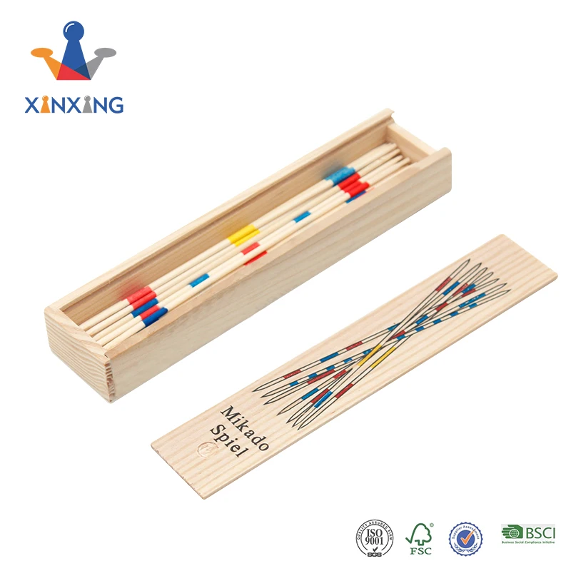 New Mikado Spiel Game Pick-Up Sticks Game - 41 Sticks in Wooden Box