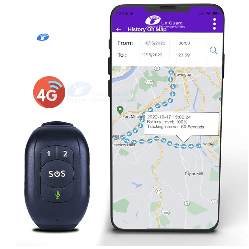 smart bracelet gps digital clock sos 2way voice talking real time GPS tracking portable handheld walkie-talkie with 4G let po