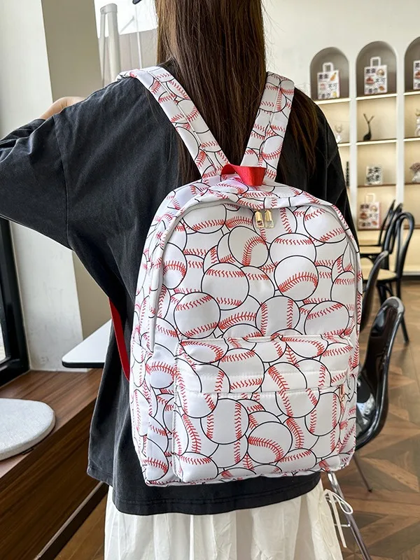 Sports Gym Bag Team Soccer Football Backpack Game Day Pattern Kids Backpack Sports Baseball Printed Boys Backpack