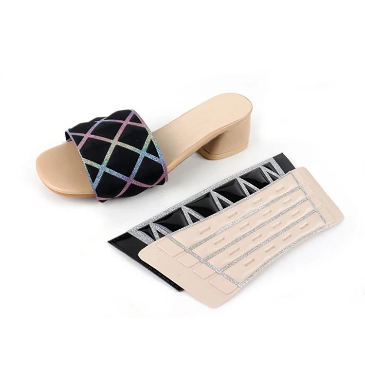 Comfortable women pu material slippers shoe uppers for sandals