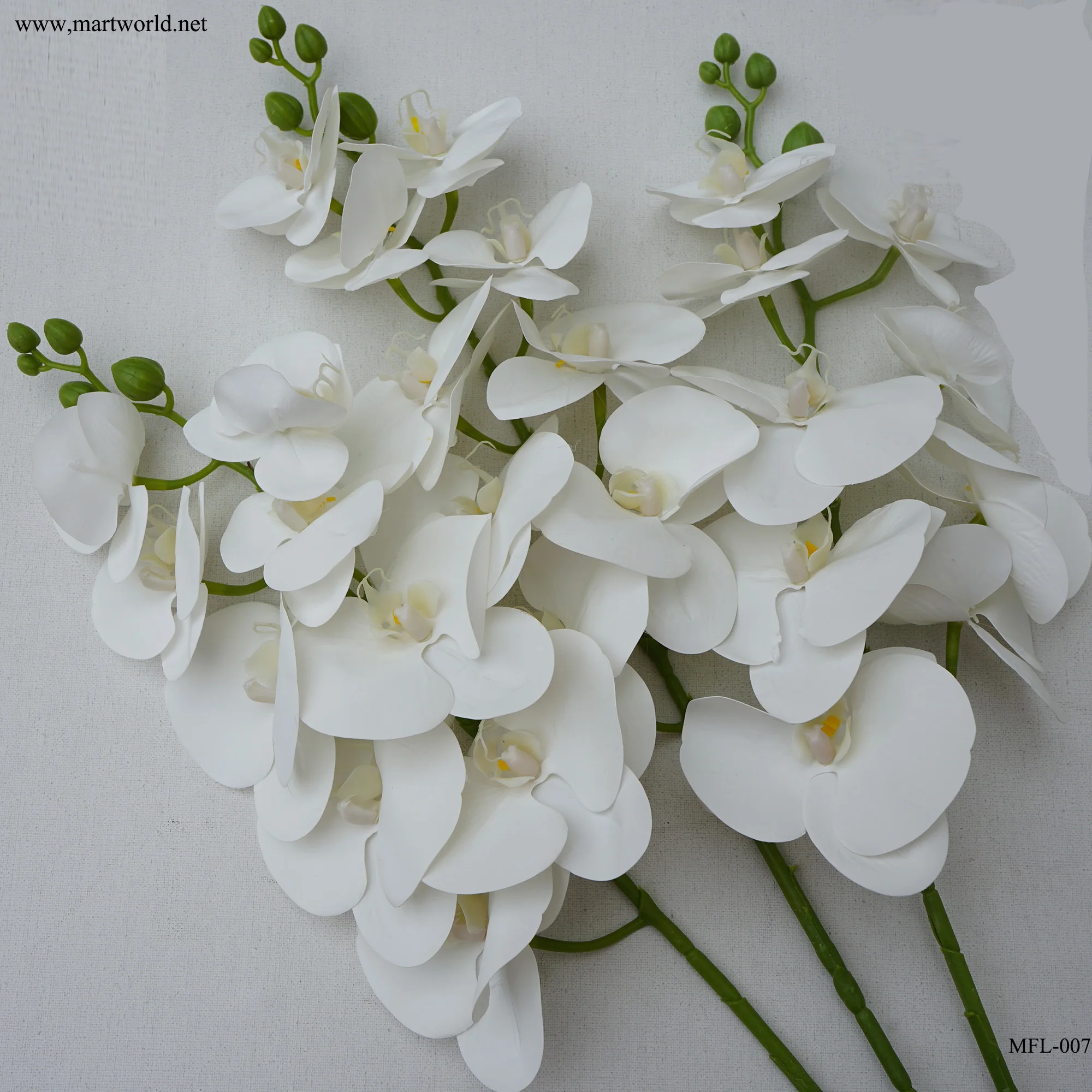 3D blue butterfly orchid  artificial plastic white flower bulk wall  artificial  flower high quality outdoor plant (MFL-007)