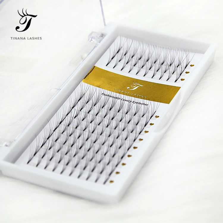 Individual Eyelash Clusters Private Label Faux Mink Eyelash Ribbon premade volume Lash Set Eyelash Extension Cluster