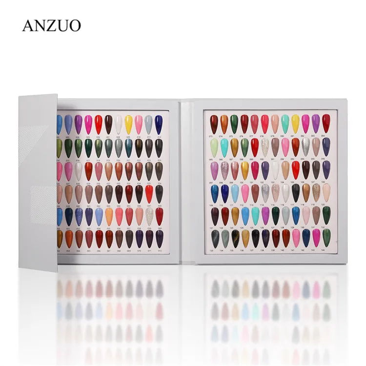 144 Colors False Nail Color Book Display Board Nail Art Gel Polish Color Card Nail Color Chart Palette Practice Board Manicure