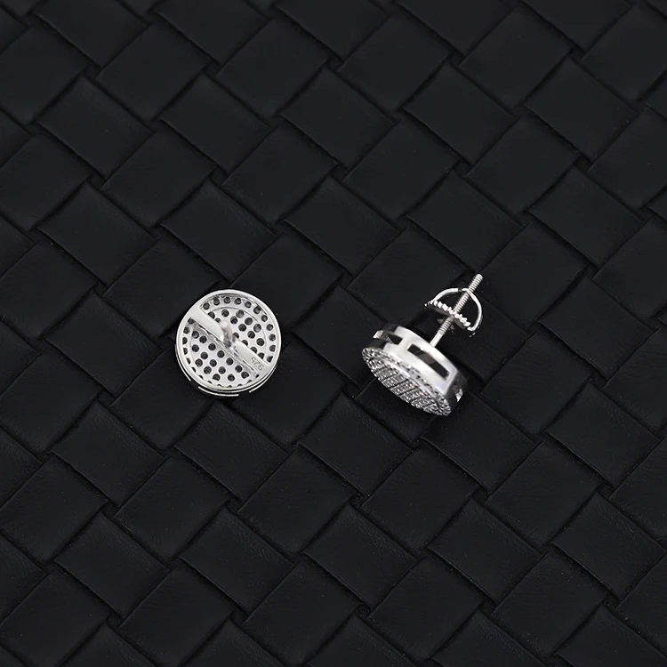 Pass diamond tester 11 mm wide hip hop earring stud jewelry classic925 sterling silver vvs diamond D moissanite stud earrings