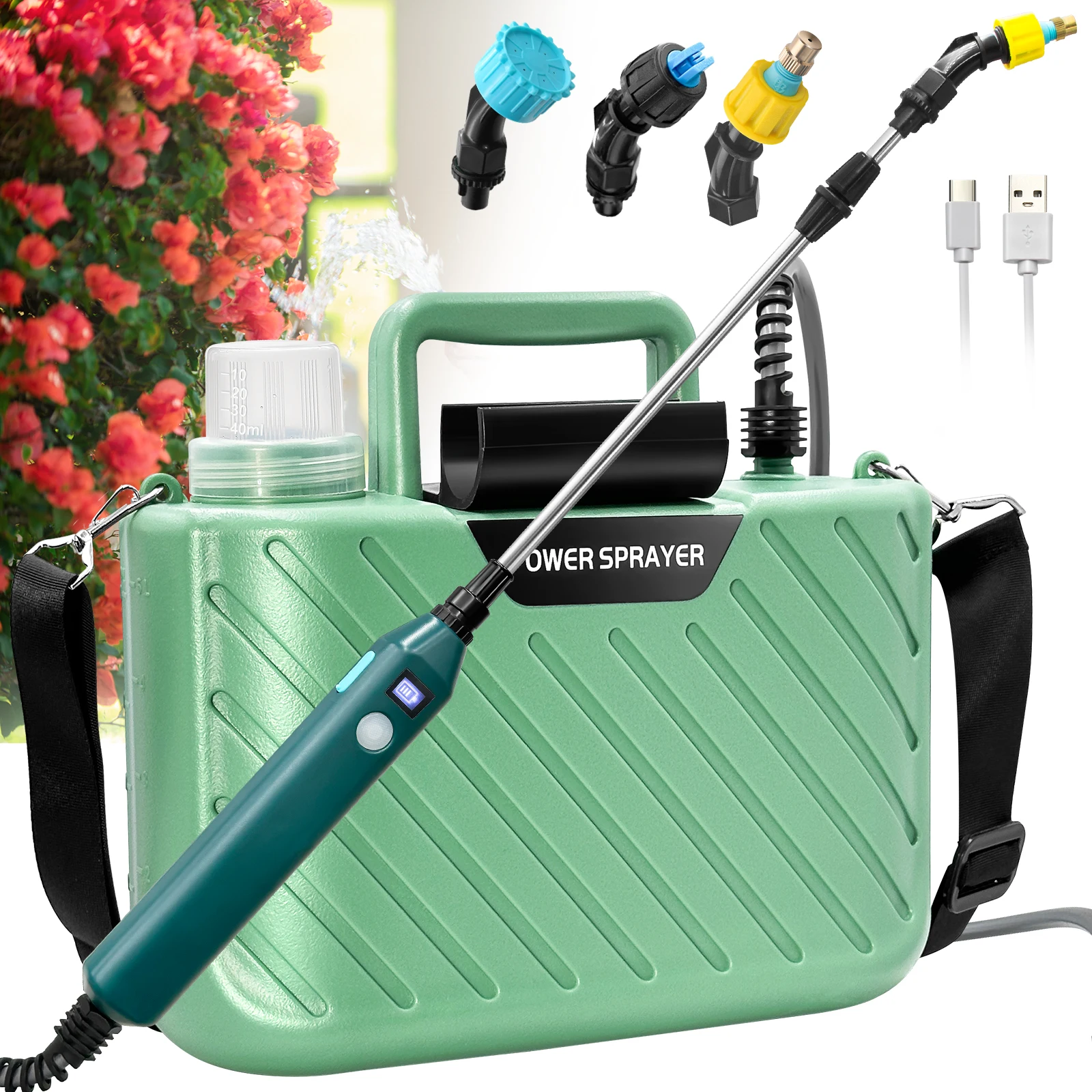 Sylstar Home Garden Square 5L Battery Agricultural Spray Pump Portable Electric Power Sprayer
