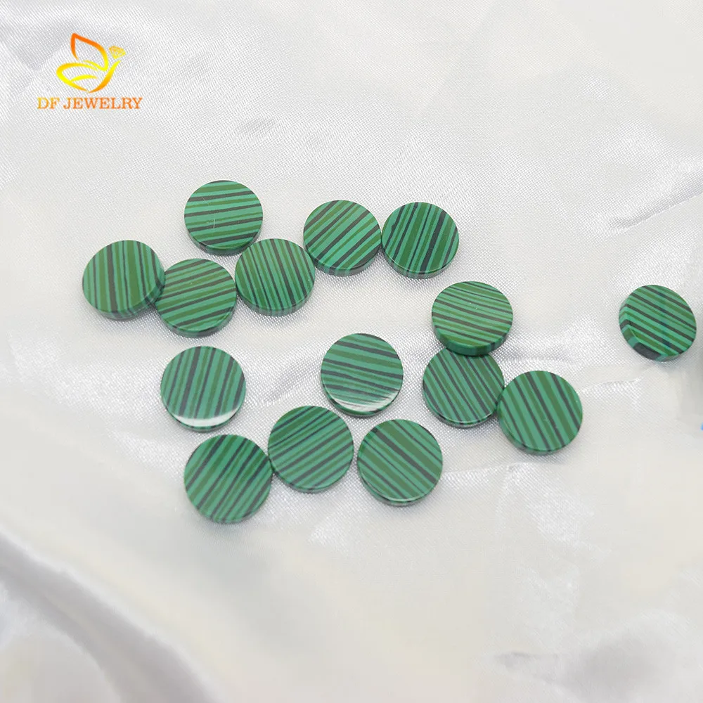 Cheap Round Slice Synthetic Malachite Stone For Earring