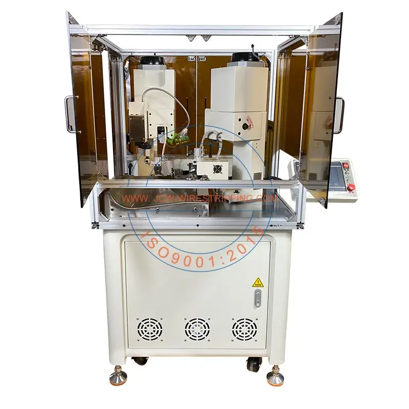 JCW-CST02 Fully automatic wire cutting and crimping  cable stripping  two sides terminal pressing USB machine