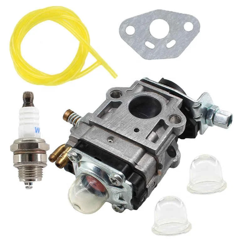 Carburetor Fuel Line Primer Bulbs Spark Plug Kit 10mm for Weedeater 1E34F 1E36F TU26 TL26 Brush Cutter 26cc Engine Tools Parts