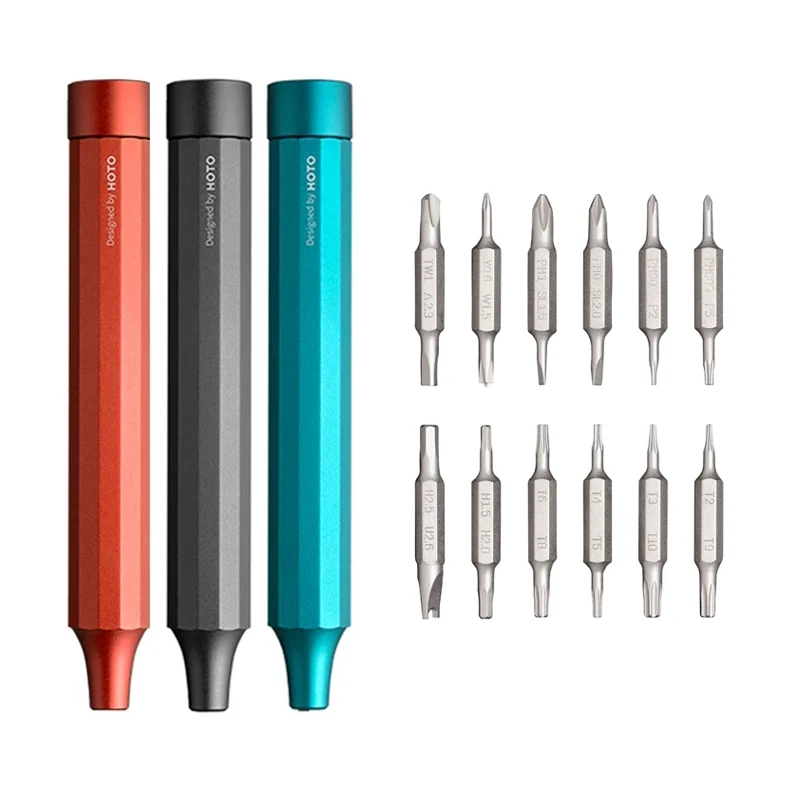 
New HOTO Portable Precision Screwdriver Kit 24 in 1 Pen-shaped Aluminum Alloy mini Screwdrivers with 24 Models of S2 Steel Bits 