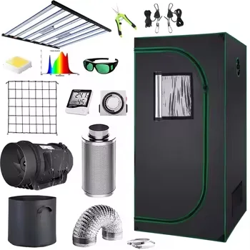 2024 Popular Hydro Growing Tent Factory Wholesale Grow Tent Mylar 600D Indoor/Outdoor 120x120x200cm  Complete Grow Tent kit