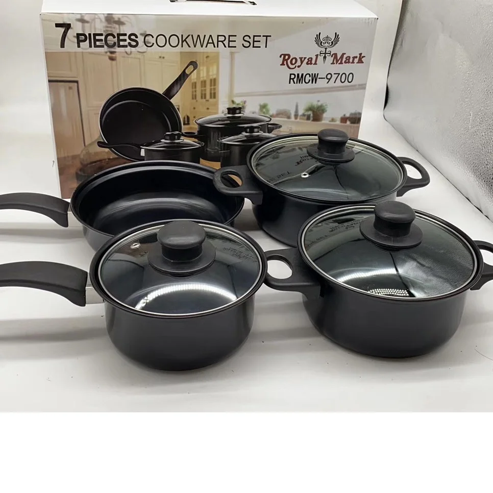 Hot Selling Kitchen 13 Piece Non Stick Cookware Sets Black Pot And Pans Cast Iron Cooking Pot Cookware non stick cookware set