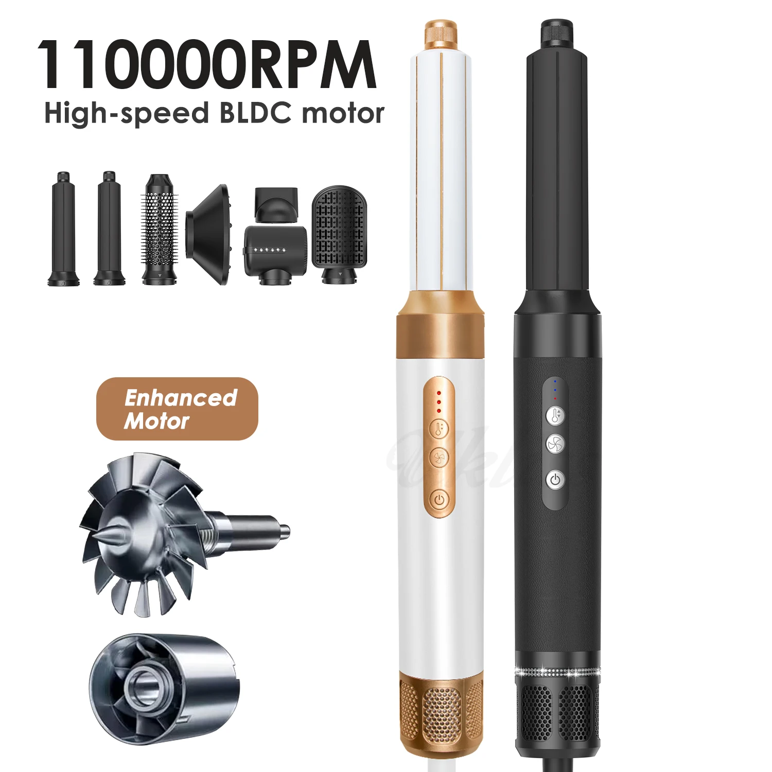 Professional Brushless 7 in 1 Hair Dryer Hot Air Brush