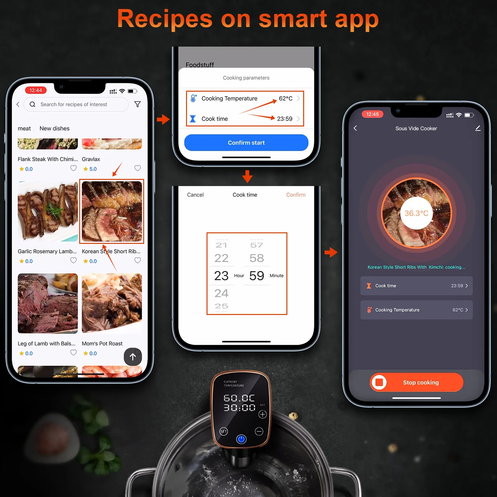 Высокоточная плита Sous Vide с Wi-Fi управлением через приложение 1200 Вт погружной циркулятор вакуумный нагреватель точная температура