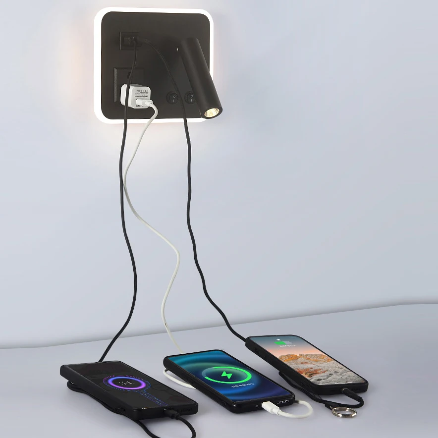 LED Wall Light Backlight Rotating Adjustable Spotlight for Hotel Study Reading Bedroom Bedside Lamp Spot Lights