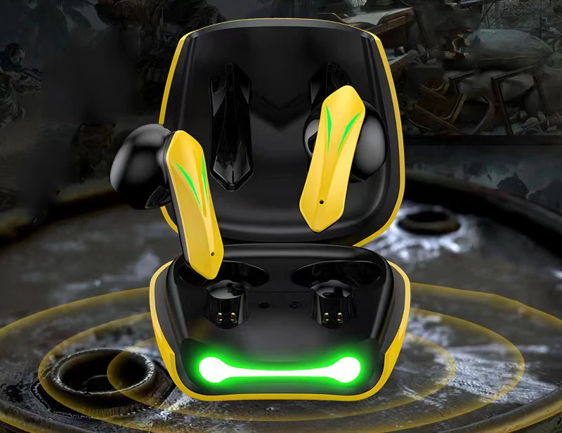 2022 new game btV5.0 Tws Blue Tooth wireless earbuds earphone gaming headsets for bumblebee yellow