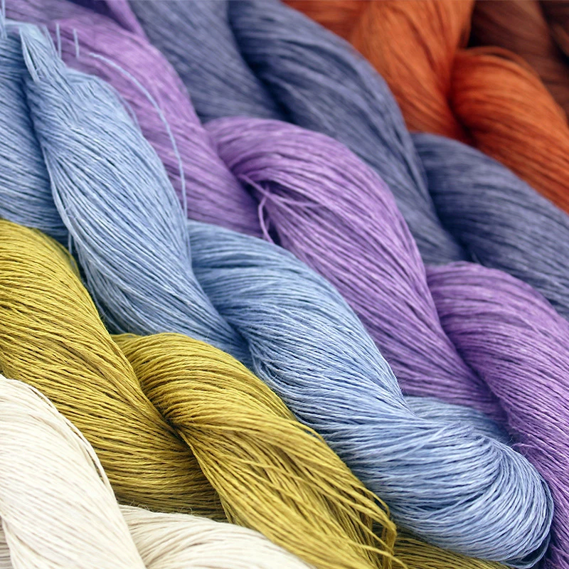26 colors 50g Breathable smooth natural 100% linen yarn for blanket clothing