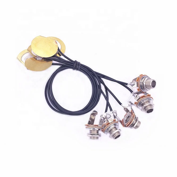 Wholesale  Acoustic Guitar Pickup Ukulele Guitar Transducer Pre-Wired Amplifier Piezo Pickup With Jack