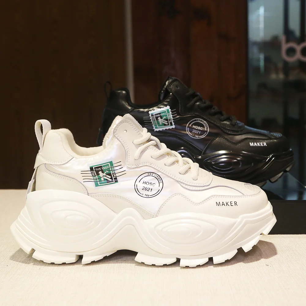 Оптовая продажа 2021, самая популярная женская обувь на массивном каблуке, увеличивающая рост, модные трендовые женские кроссовки, громоздкая обувь