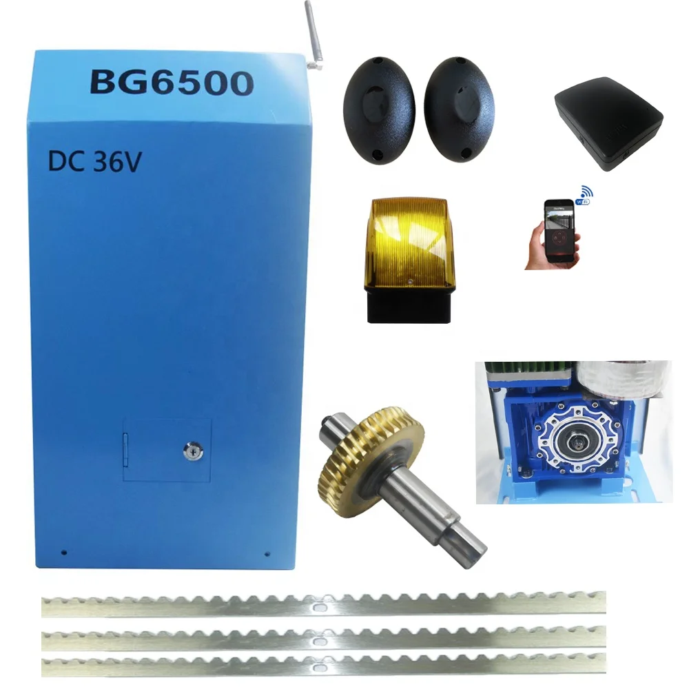 6500KG DC 36V Automatic Sliding Gate Opener Rack Drive Electric Gate Motor Heavy Driveway Slide Gates Operator