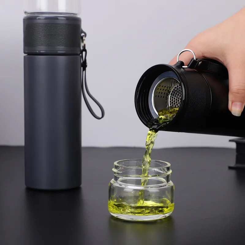 2021 Customized Stainless Steel Thermos Reusable Drinking Insulated Water Bottle With Glass Separator