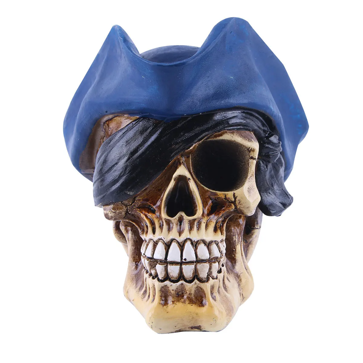 Halloween Ornaments Resin Pirate Captain Skull Heads Statue*