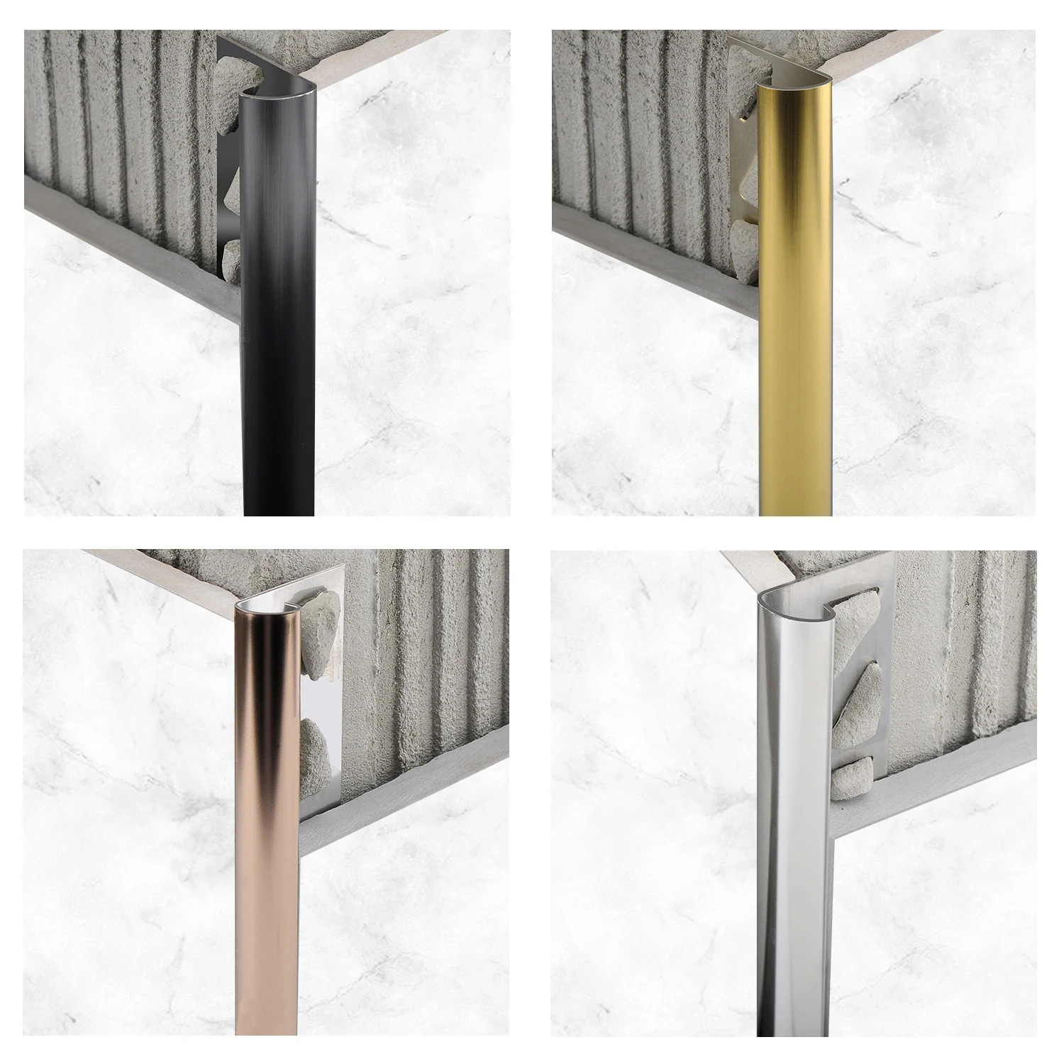 SMAProfiles Customized Ceramic Tile Corner Trim Protection Metal Corner Edge Round Shape Stainless Steel Profile Tile Trim