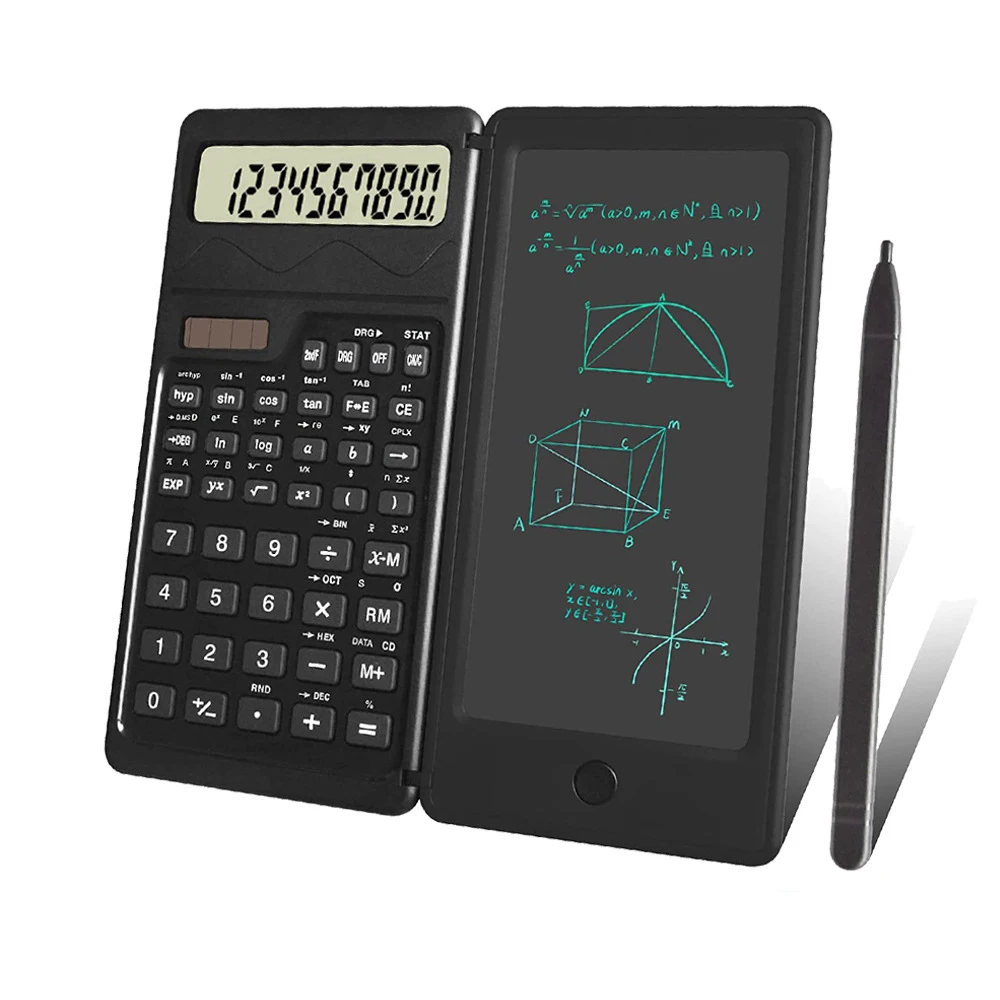Smart Folding Portable Scientific Function Counter Accounting Student Special Solar Writing Tablet Calculator