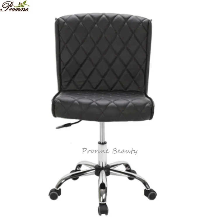 Stylish Sturdy acetone-resistant upholstery Adjustable Nail Salon Manicurist Stool with Roll Caster Wheels